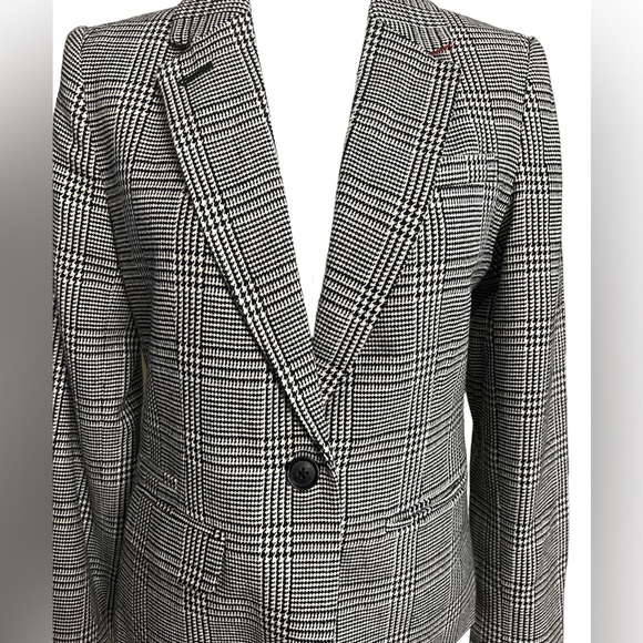 Merona Black and White Blazer Lined- Padded Shoulders Size 6 - Picture 2 of 7